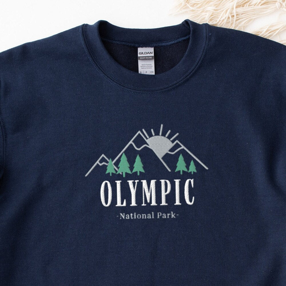 Olympic Sweatshirt, Olympic National Park, Embroidered Sweatshirt, National Park Sweater, Embroidered Sweater, Mountain Shirt