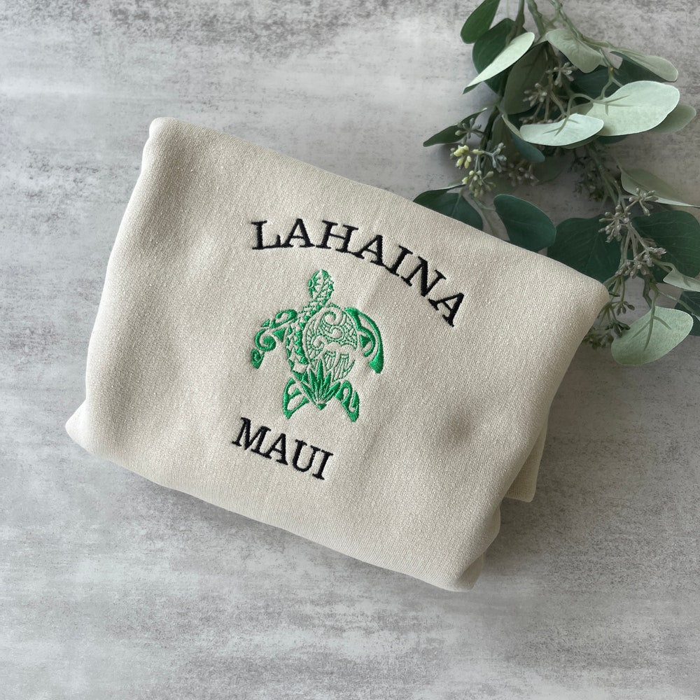 Embroidered Lahaina Maui Sweatshirt, Maui Sweatshirt, Crewneck Sweatshirt, Lahaina Sweatshirt, Maui Sweatshirt, Aesthetic Sweatshirt