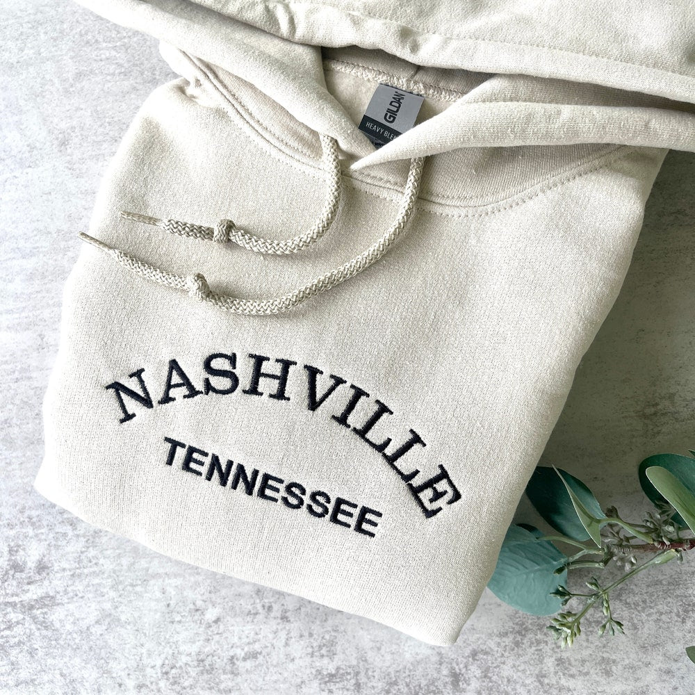 Embroidered Sweatshirt, Nashville Tennessee Sweatshirt, Tennessee Sweatshirt, Embroidered Sweatshirt, Trendy Sweatshirts, Trendy Hoodie