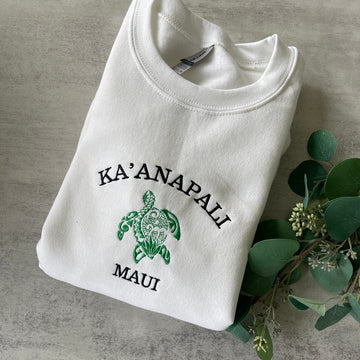 Embroidered Ka'Anapali Maui Sweatshirt, Maui Hoodie, Crewneck Sweatshirt, Graphic Sweatshirt, Maui Sweatshirt, Aesthetic Sweatshirt