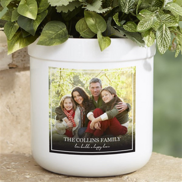 Photo & Message For Family - Personalized Plant Pot - Gift For Family