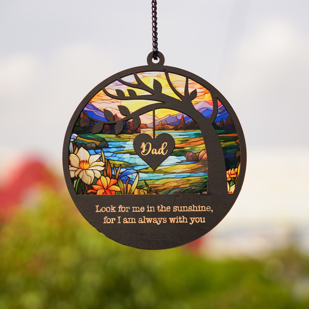 Loss Of Dad Sympathy Gift, Memorial Suncatcher, Father in Heaven, Memorial Gift, Loss Father Day, Dad Remembrance, Sympathy Keepsake