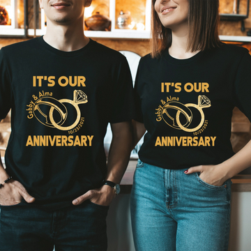 It's Our Anniversary Shirt, Couple Anniversary Shirt, Custom Anniversary Gift, Wedding Anniversary T-Shirt, Valentine Shirt, Engagement Tee