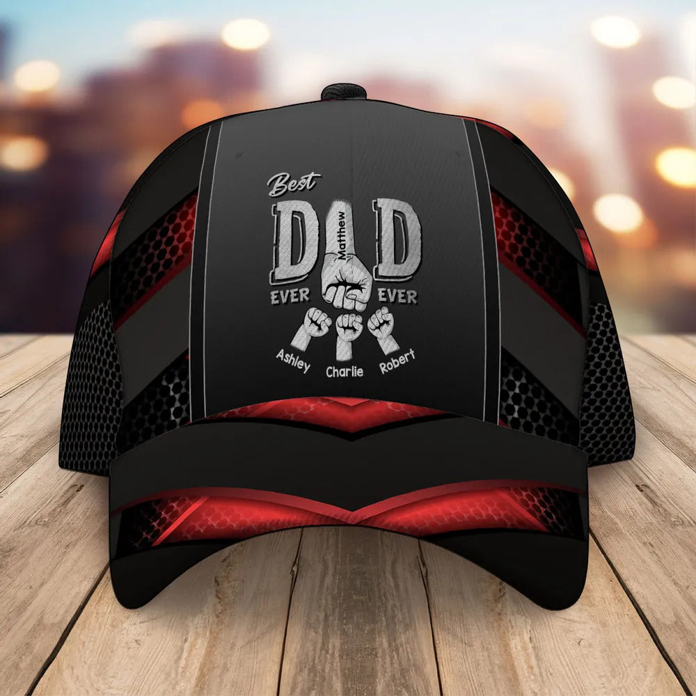 Best Dad Ever Fist Bump - Personalized Classic Cap - Gift For Father, Father's Day