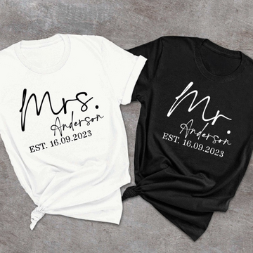 Mr. And Mrs. Wife Husband, Just Married Shirt, Wedding Anniversary Gift, Honeymoon Gift