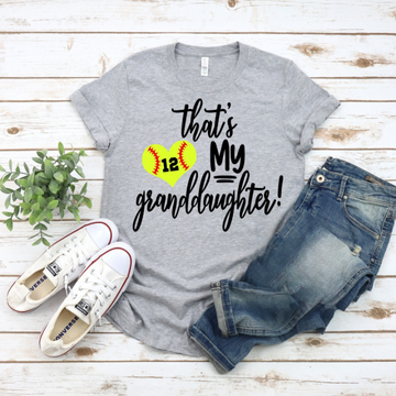 That's My Granddaughter Softball - Personalized Shirt - Gift For Softball Grandma