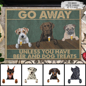 Beer And Dog Treats Personalized Doormat Gift For Dog Lovers