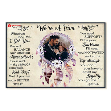 We Are A Team, Dreamcatcher - Personalized Photo Canvas - Gift For Couple