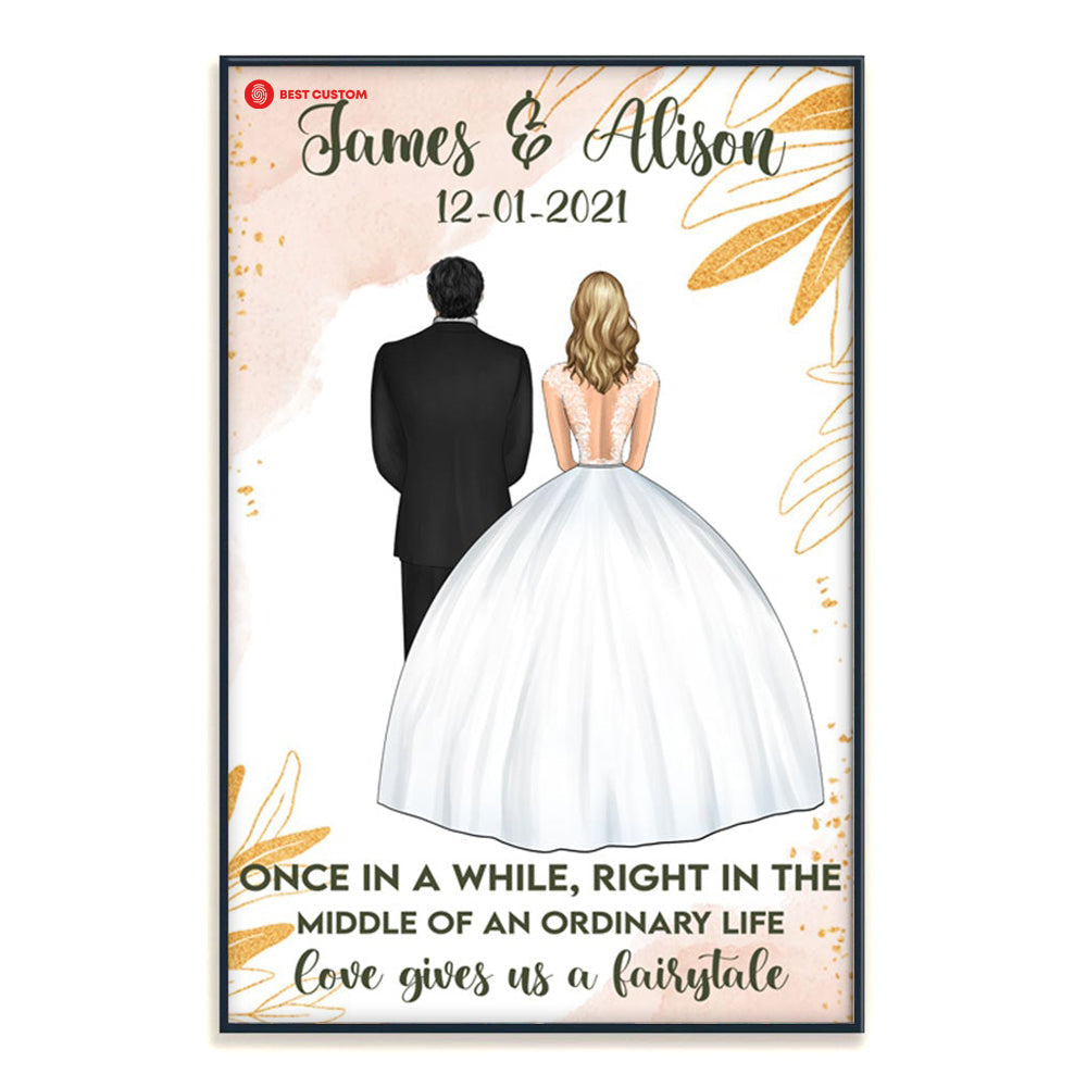 Love Gives Us A Fairytale - Personalized Canvas - Gift For Couple