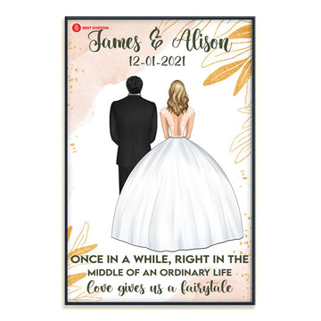 Love Gives Us A Fairytale - Personalized Canvas - Gift For Couple