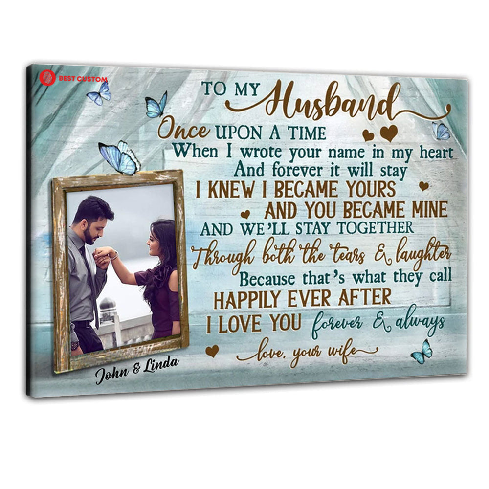 I Love You Forever & Always - Personalized Photo Canvas - Gift For Couple