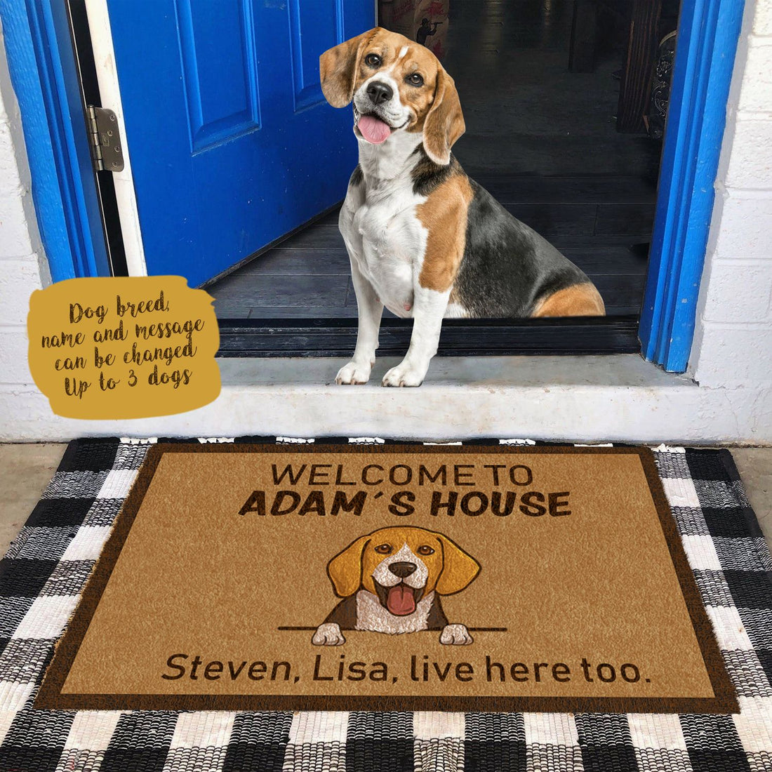 Cute Dog Welcome To Dog's House Custom Doormat Gift For Dog Lovers