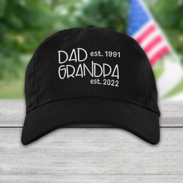 Dad Grandpa Est VT22120081, Custom Nickname Embroidered Cap