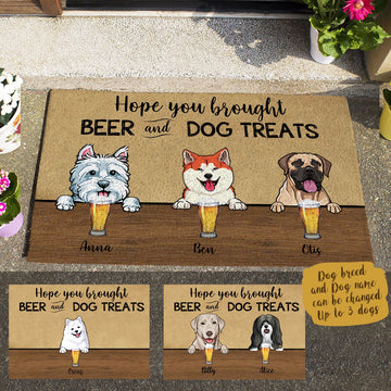 Hope You Brought Beer Custom Doormat Gift For Dog Lovers