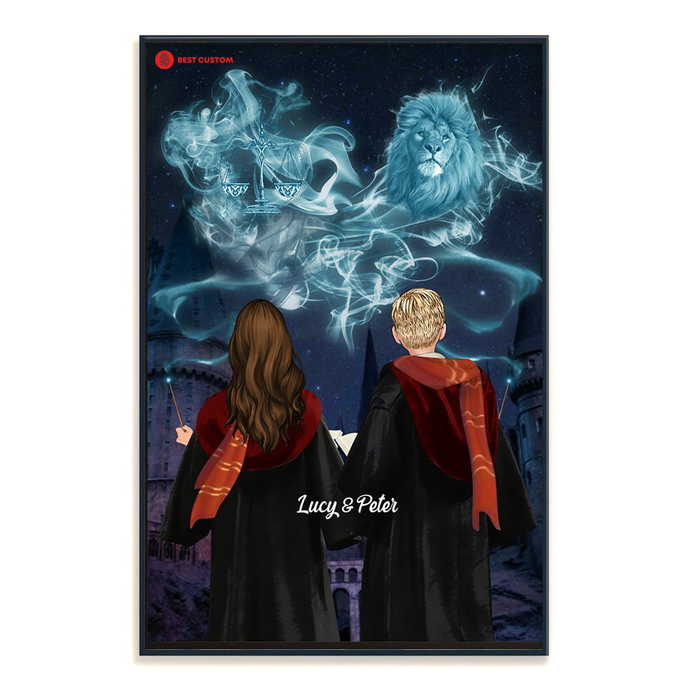 Wizard Couple Fan Art Custom Canvas For Couple