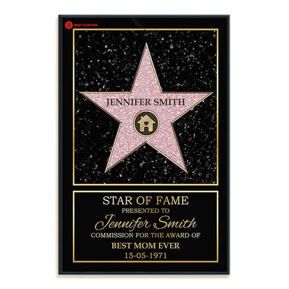 Star Of Fame Custom Icon Canvas Gift For Family