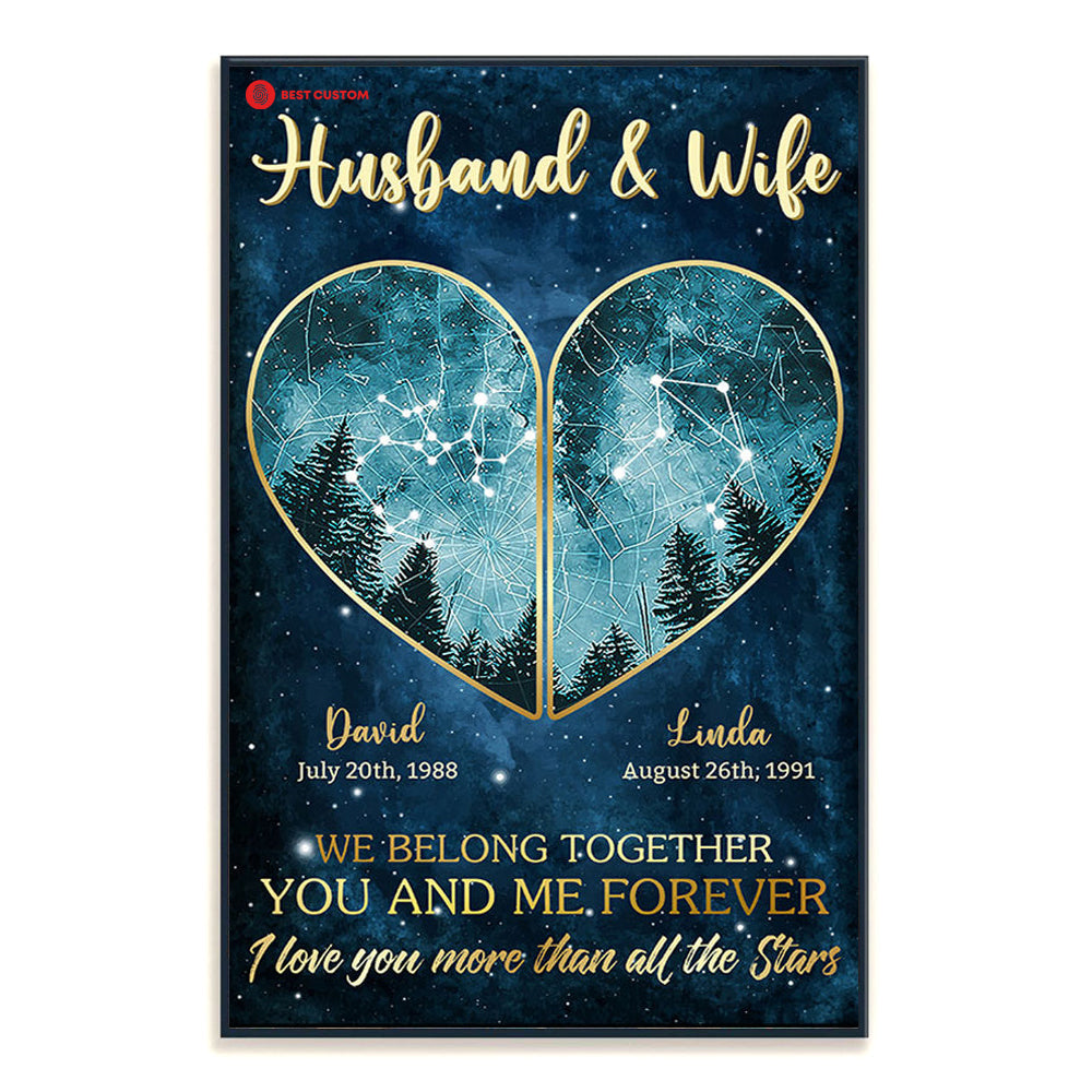 Stars Of Love Couple Zodiac Star Custom Canvas Gift For Couple