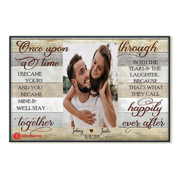 I Became Yours Custom Photo Canvas Gift For Couple