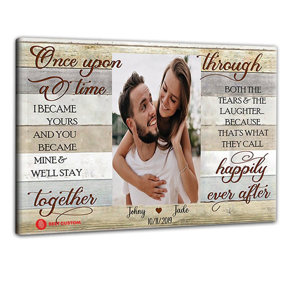 I Became Yours Custom Photo Canvas Gift For Couple