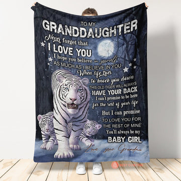 Gift For Granddaughter Blanket, Grandma To My Granddaughter Never Forget That I Love You Fleece Blanket