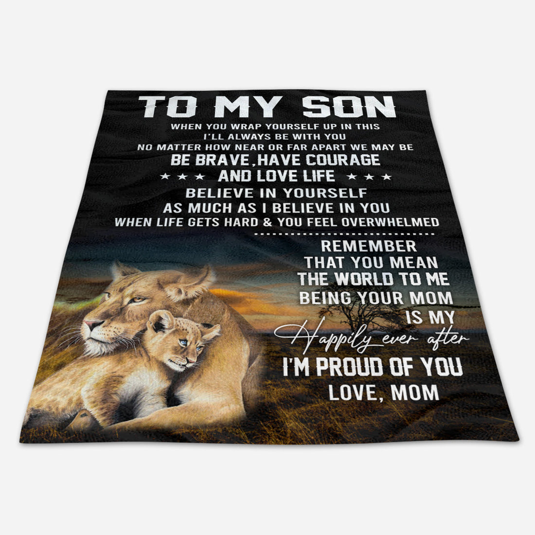 Gift For Son Blanket, To My Son When You Wrap Yourself Up In This, Letter From Lion Mom Live Preview