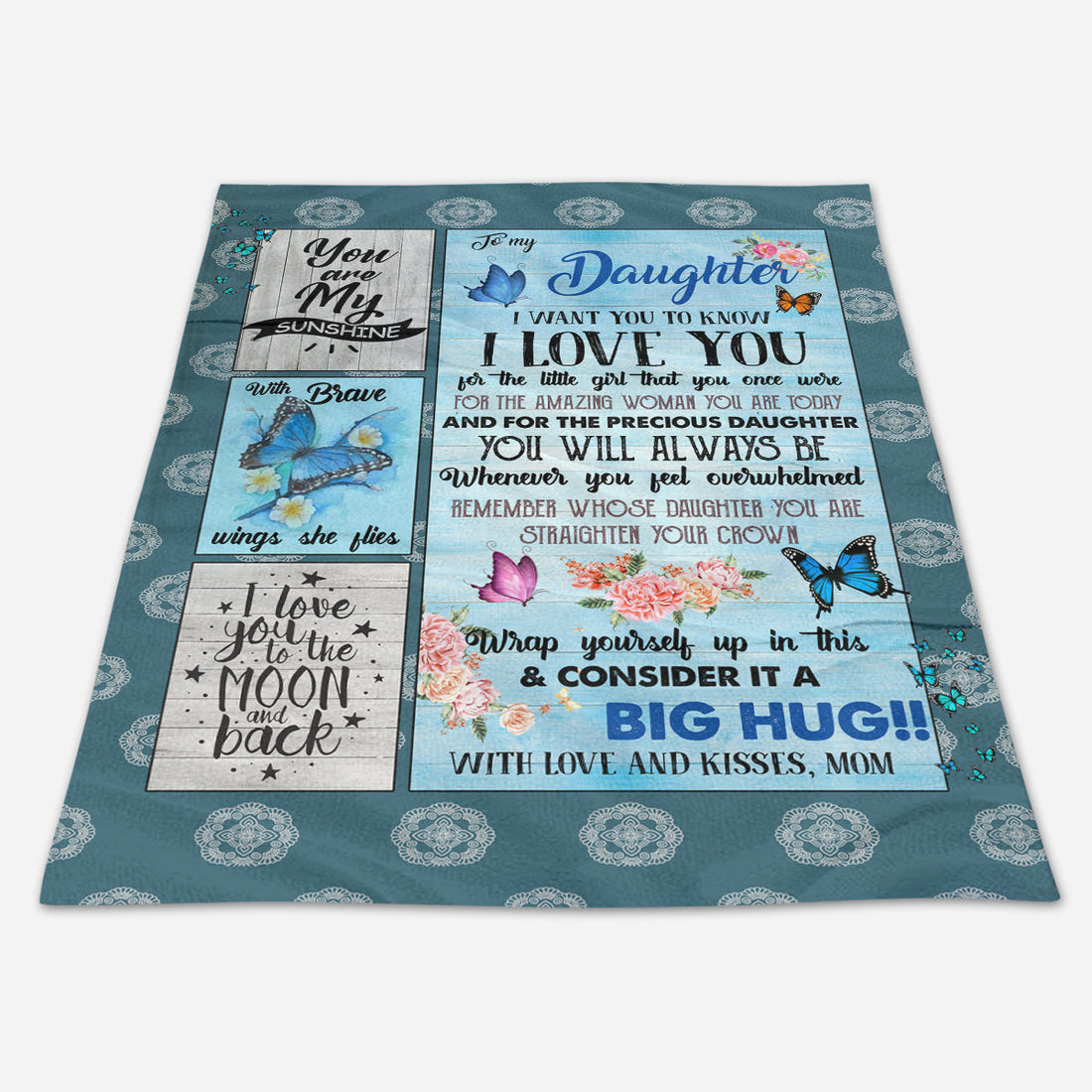 Gift For Daughter Blanket, To My Daughter I Want You To Know I Love You Butterfly, From Mom