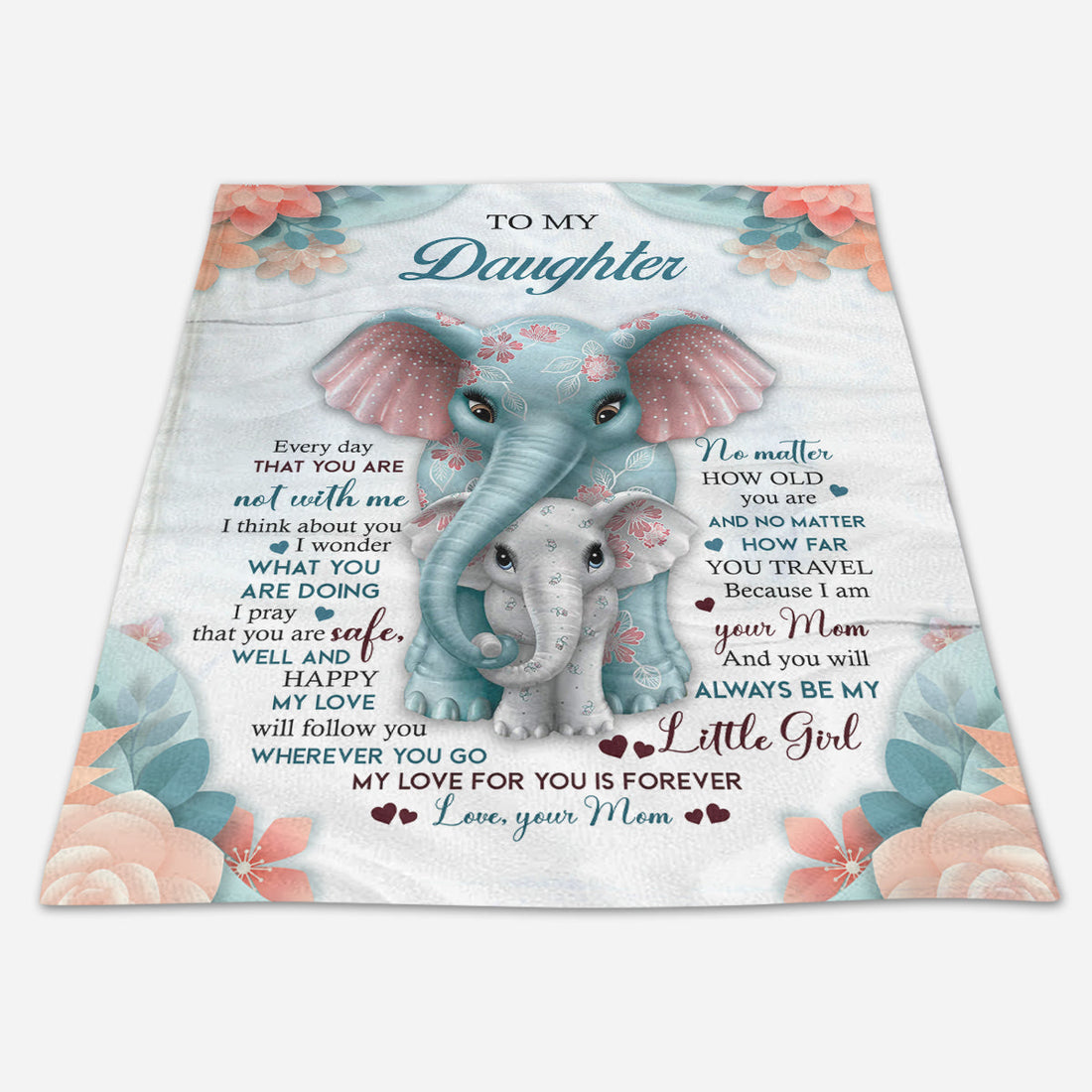 Gift For Daughter Blanket, To My Daughter My Love For You Is Forever Elephant - Love From Mom