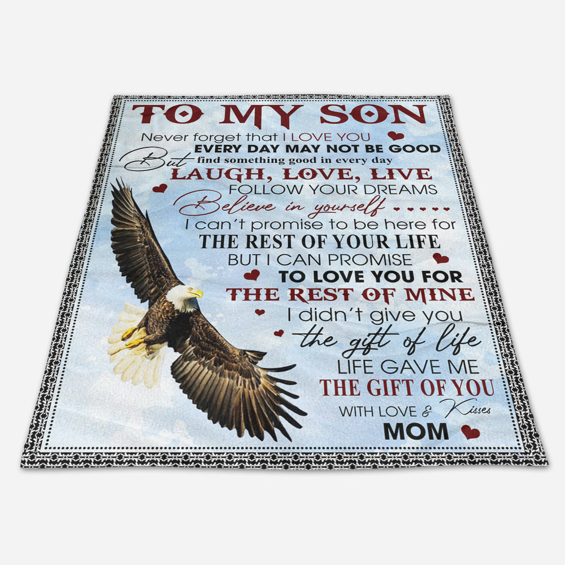 Gift For Son Blanket, Never Forget That I Love You-Eagle Mom To Son