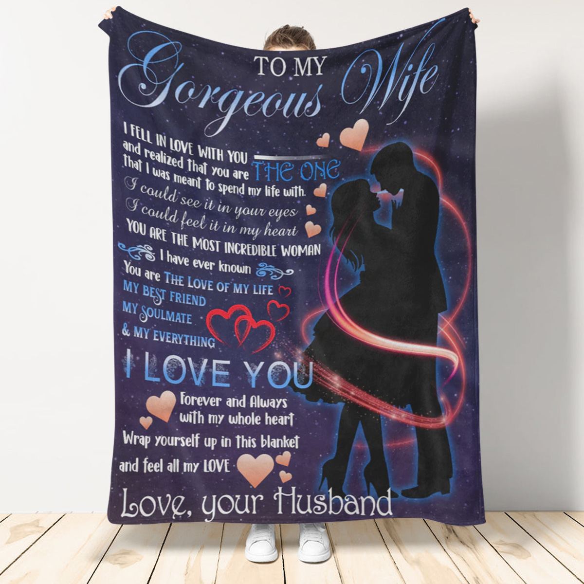 Gift For Wife Blanket, To My Gorgeous Wife I Fell In love With You - Love From Husband