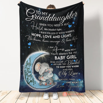 Gift For Granddaughter Blanket, Blanketify When You Need A Hug Hold This Blanket Tight Gift for Granddaughter From Grandma