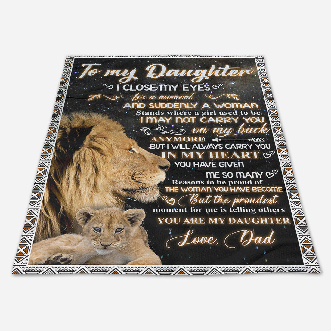 Gift For Daughter Blanket, To My Daughter Lion I Close My Eyes For A Moment - Love From Dad