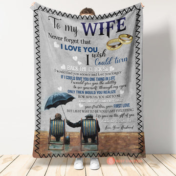 Gift For Wife Blanket, To My Wife Never Forget That I Love You Fleece Blanket Gift For Family