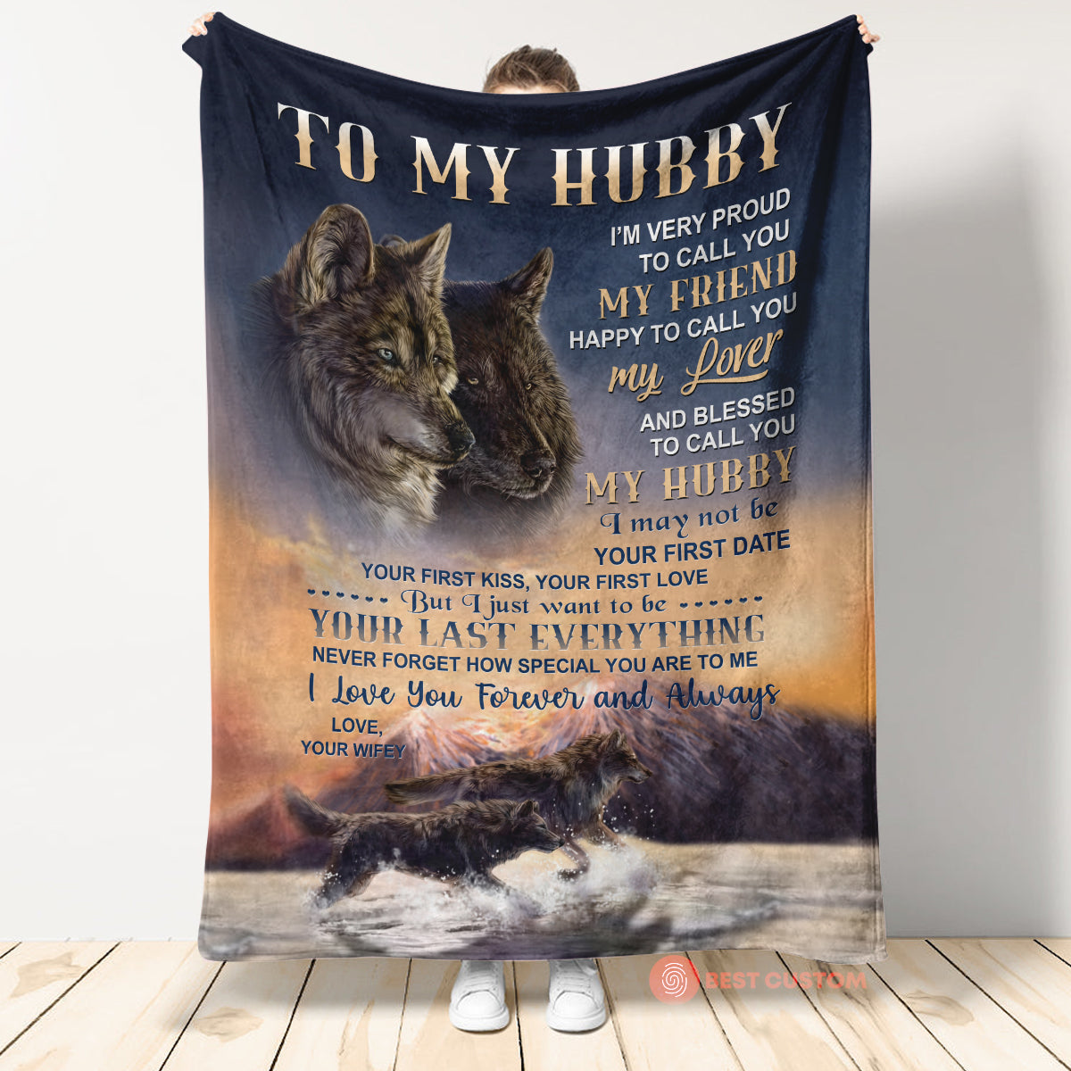 Best Valentine Gift For Husband, To My Hubby I Just Want To Be Your Last Everything Fleece Blanket Gift For Family, Birthday, Husband, Gift For Him Gift Home Decor Bedding Couch Sofa Soft and Comfy