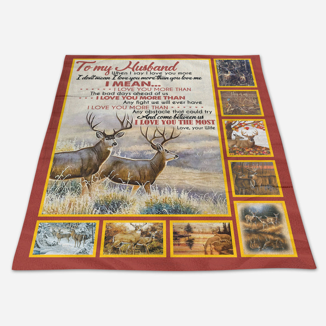 Best Valentine Gift For Husband, My Husband Deer Couple I Love You More Than The Bad Days Gift From Wife Fleece Blanket - Quilt Blanket