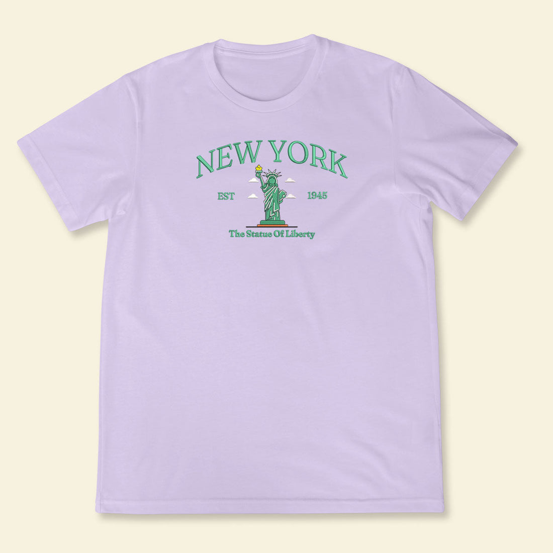 Newyork T-Shirt, Embroidered Newyork The Statue Of Liberty State Shirt, Embroidered Newyork T-Shirt