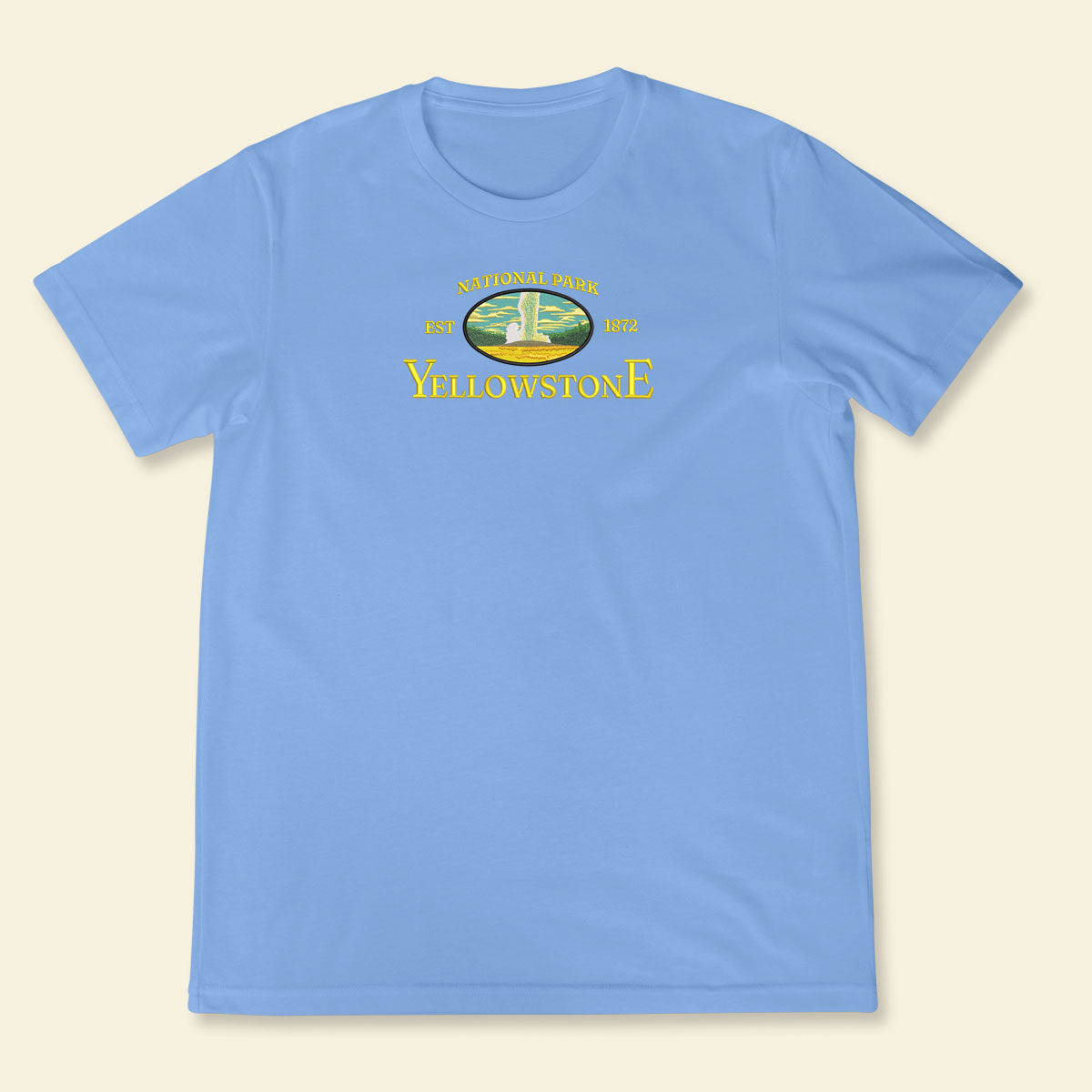 Embroidery Yellowstone National Park T-Shirt, Embroidered City State Tee