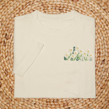 Embroidery Wildflowers Pocket T-shirt