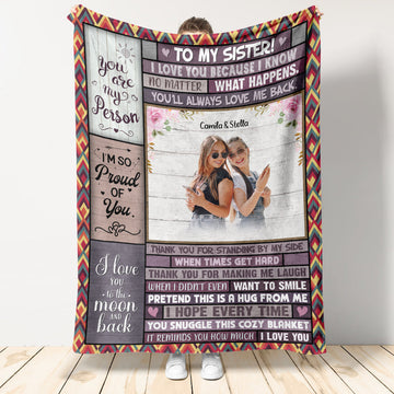 Pretend This Is A Hug From Me - Personalized Blanket - Gift For Sister