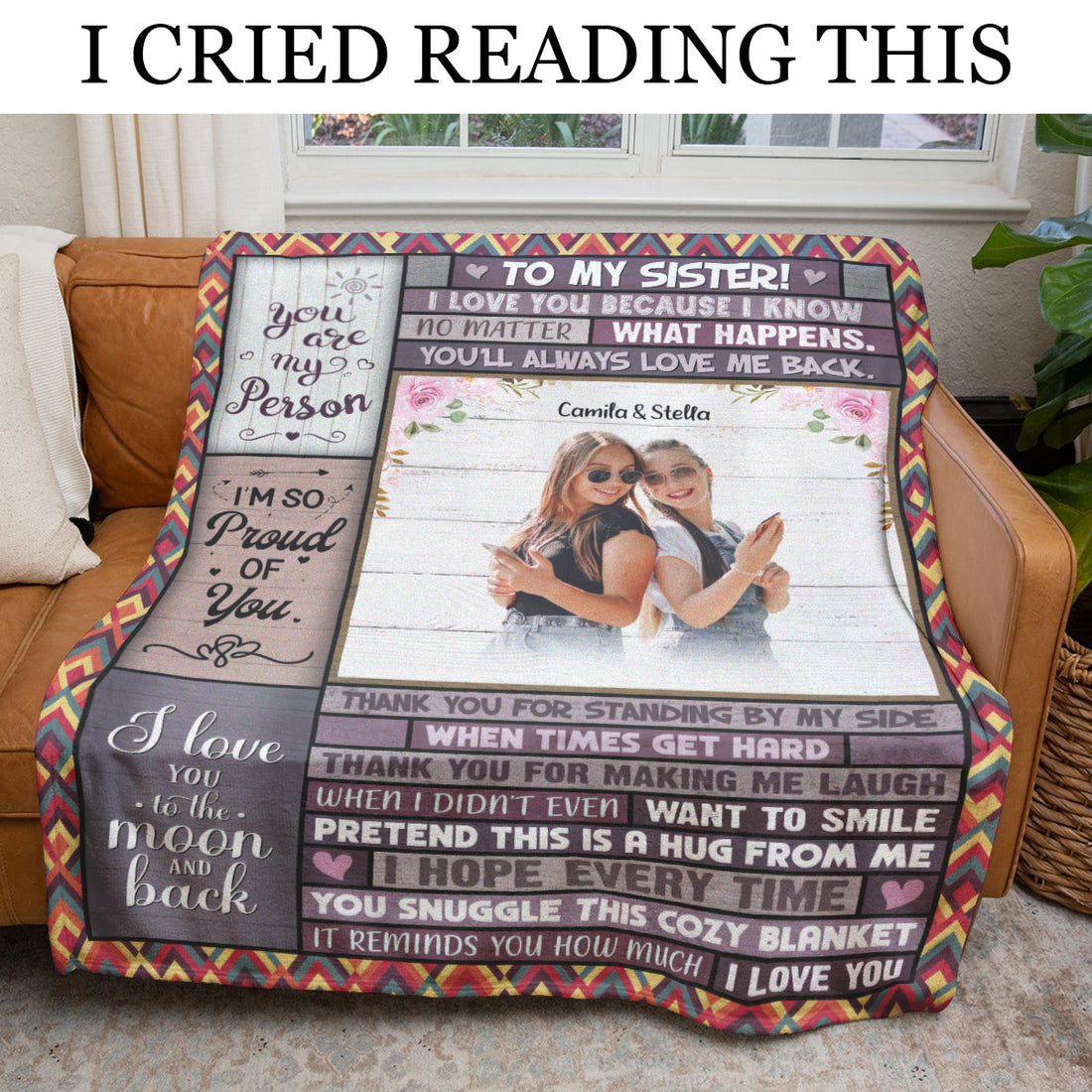 Pretend This Is A Hug From Me - Personalized Blanket - Gift For Sister