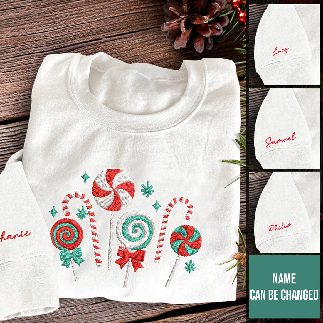 christmas candy personalized embroidered apparel christmas gift