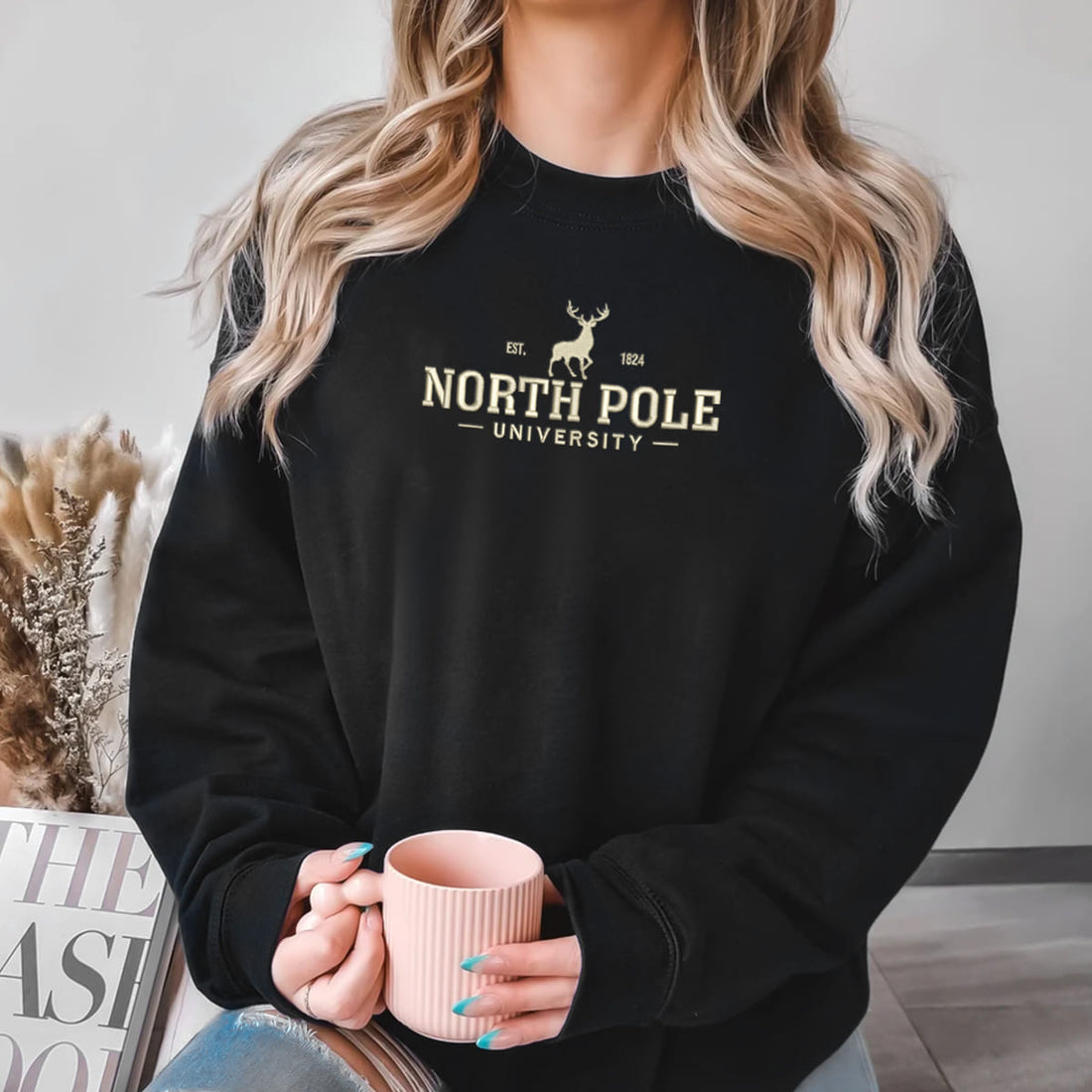 north pole university embroidered apparel christmas gift