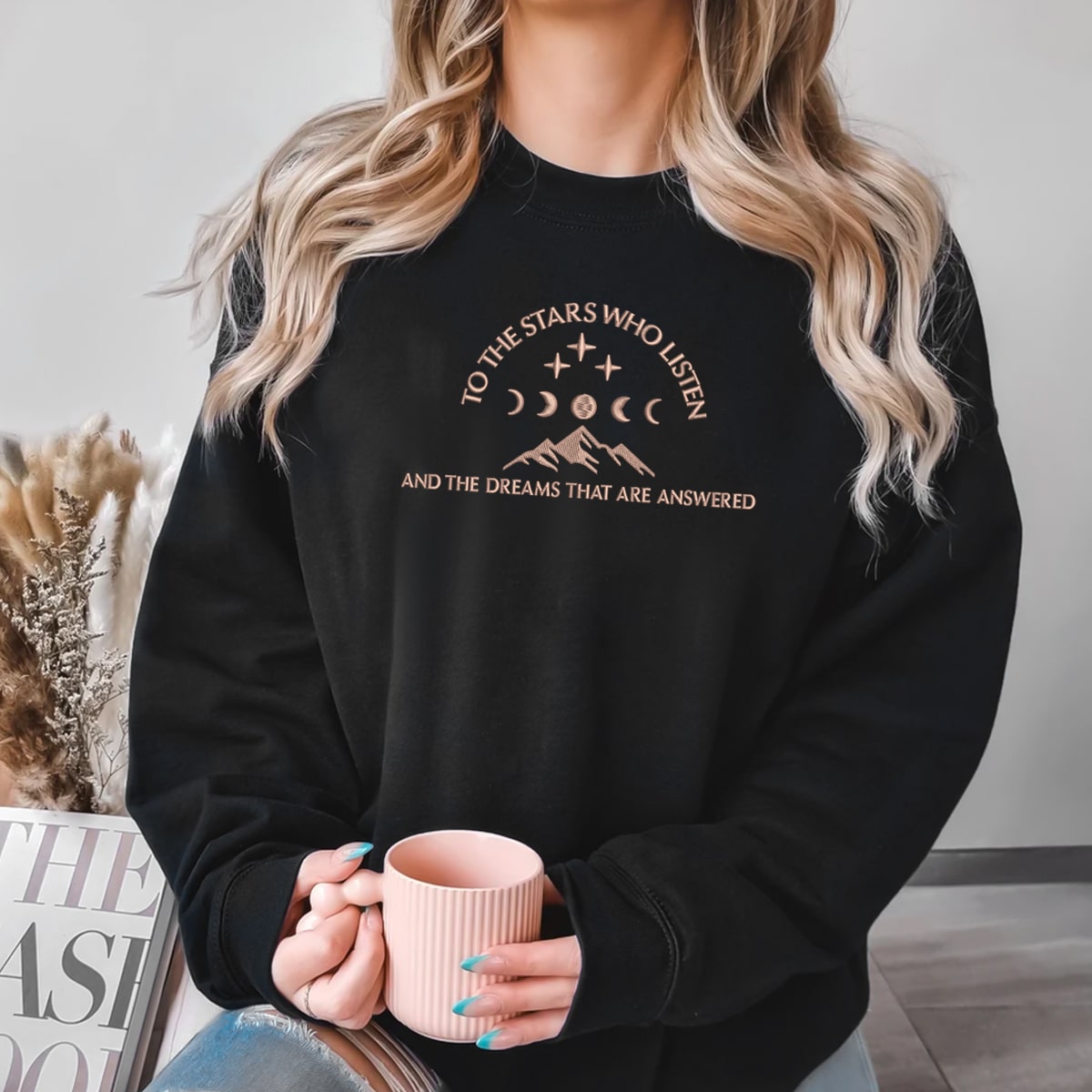 To The Stars Who Listen Embroidered Sweatshirt