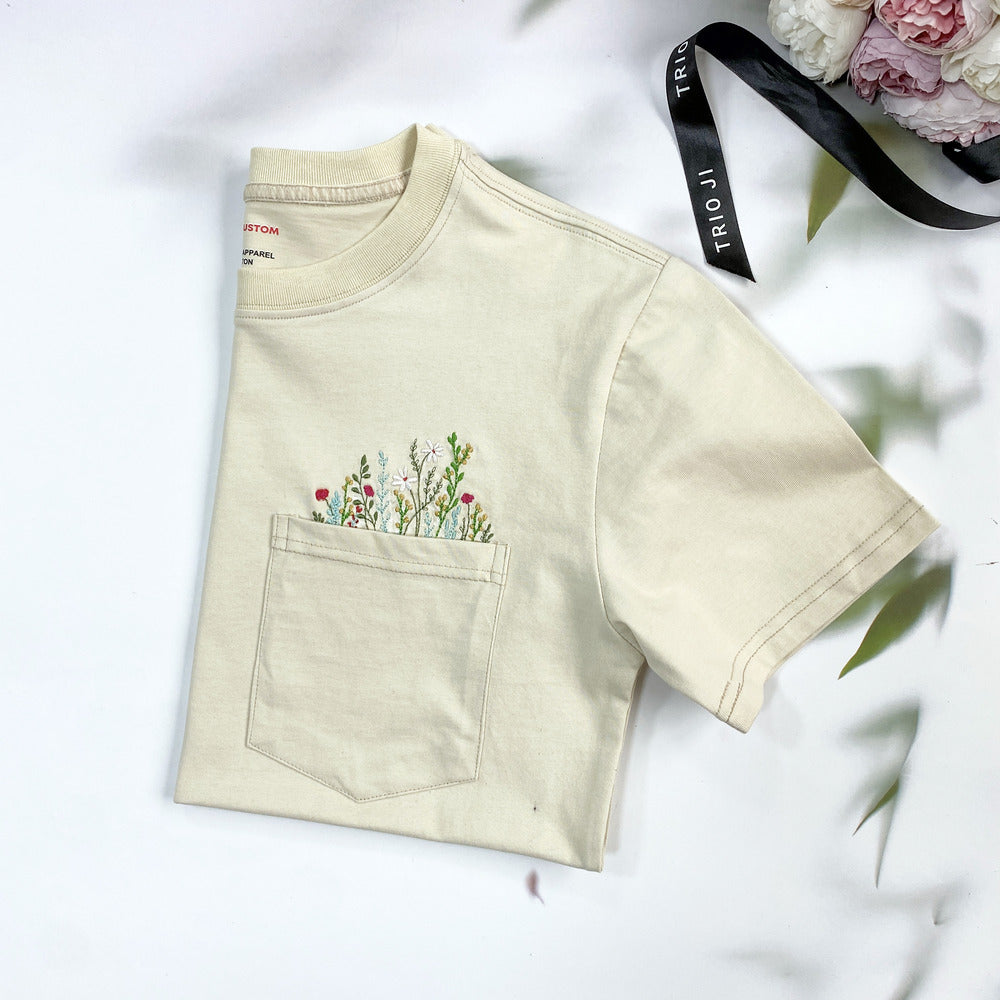 Embroidery Wildflower Pocket Shirt