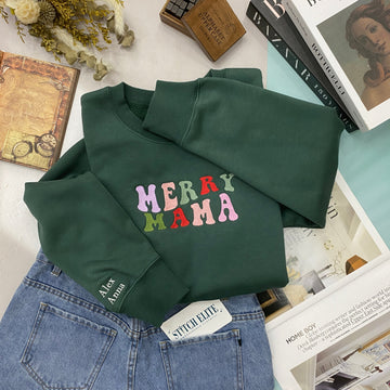 merry mama embroidered apparel christmas gift for mother