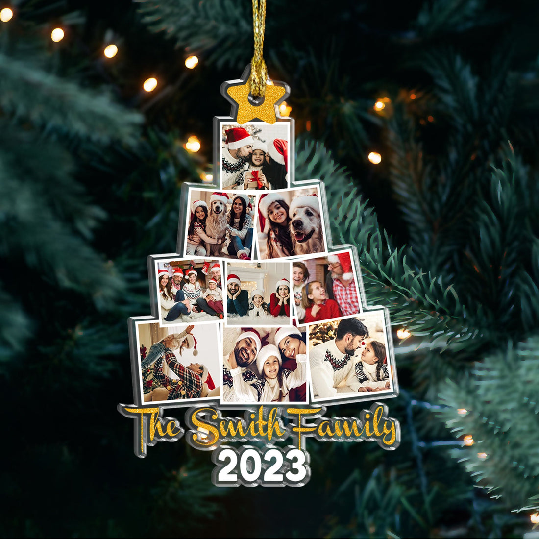 Photo Ornament - Photo upload Family - Christmas Gift - Photo Family Tree Christmas - Custom Photo Ornament - Trendy Xmas 2024