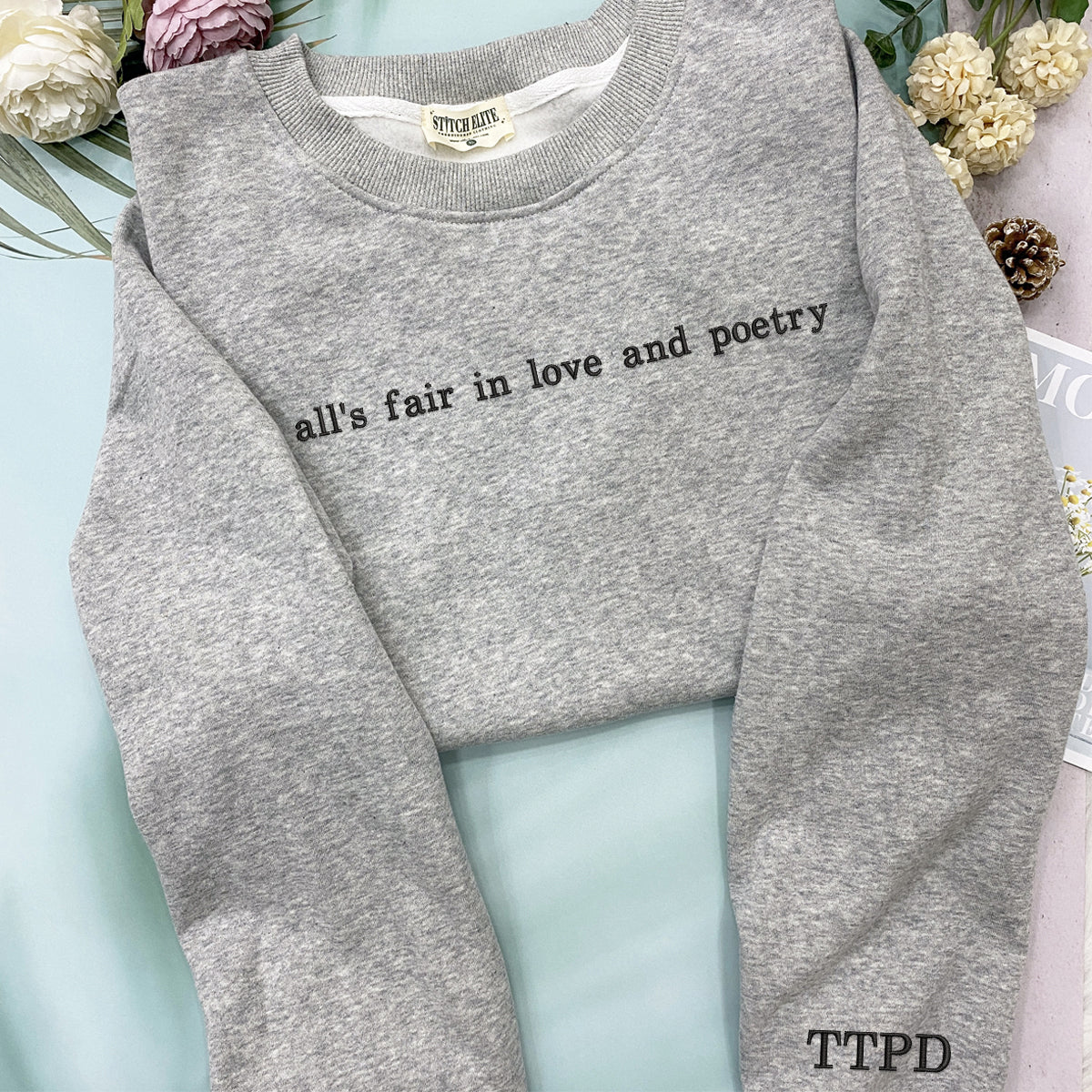 the tortured poets department ttpd sleeve embroidered shirt