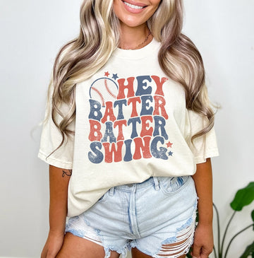 Hey Batter Batter Swing Baseball Game Shirt, Gameday Shirt, Trendy Baseball Shirt, Baseball Mom Tee Shirt