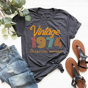 Vintage 1974 Original Parts Shirt, 50th Birthday Shirt, Gift For Family