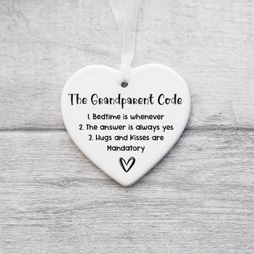 The Grandparent Code Ceramic Keepsake, Gift for Grandparents, Grandparents ornament, New Grandparent Gift, Grandparents keepsake, ornament