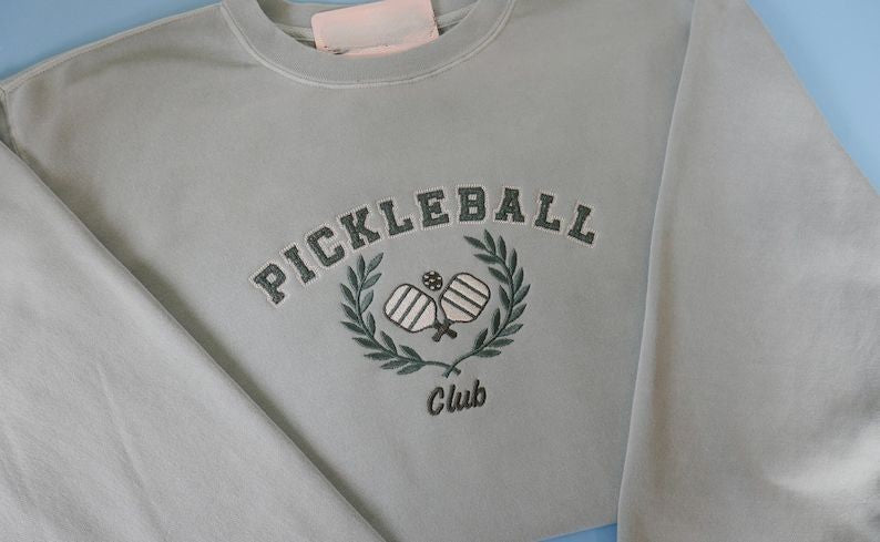 Pickleball Club Machine Embroidered Sweatshirt